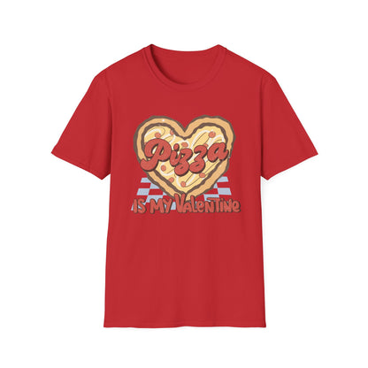 Retro Pizza Is My Valentine T-Shirt | Heart-Shaped Pizza Lover Tee | Funny Anti-Valentine Foodie Gift | Unique & Cozy
