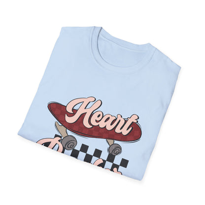 Awesome Heart Breaker Skateboard T-Shirt | Retro Vintage Skater Style Tee | Unique Grunge Graphic Top for Teens & Youth