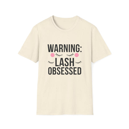 WARNING: Lash Obsessed T-Shirt | Trendy Eyelash Beauty Tee for Makeup Lovers & Lash Artists | Perfect Gift