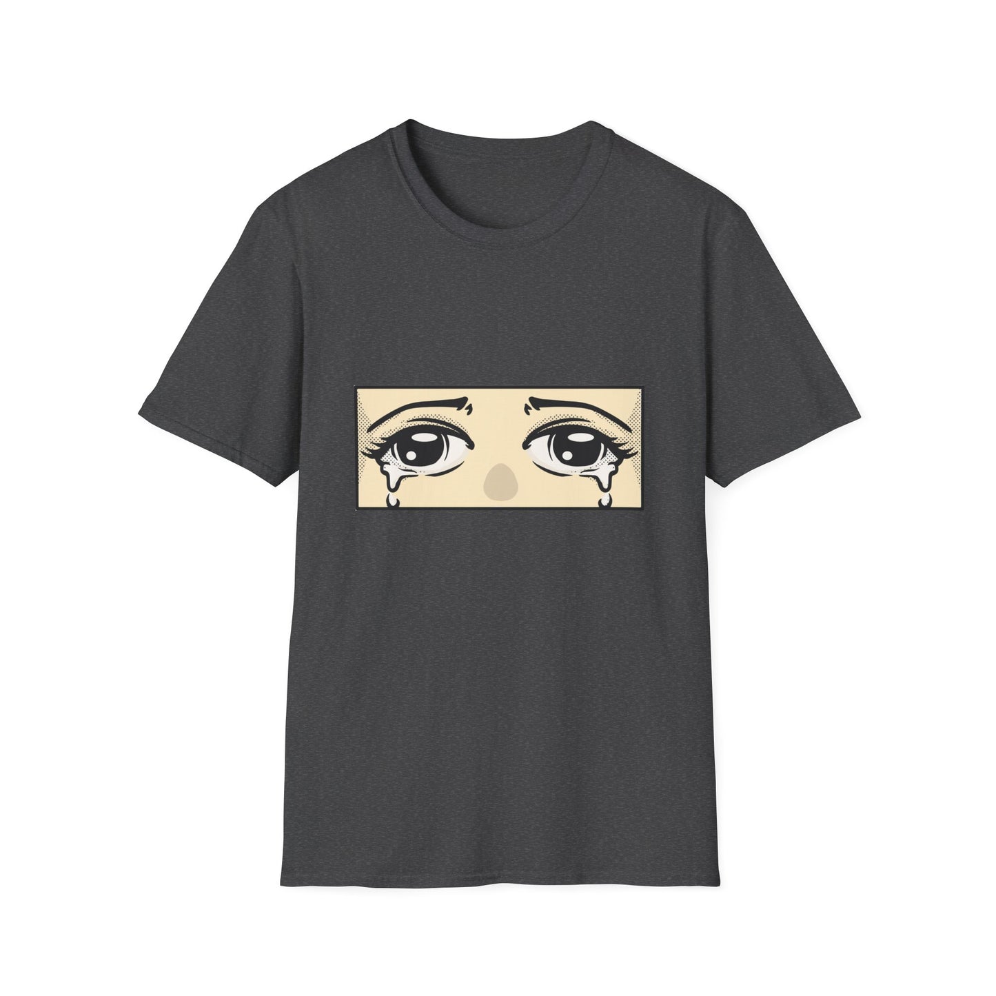Iconic Crying Anime Eyes T-Shirt | Emotional Manga Sad Girl Aesthetic Pop Art Tee | Vintage Retro Comic Style