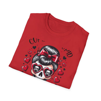 Epic Anti-Valentines Skull T-Shirt - Sarcastic "Cupid Is Stupid" Tee for Edgy Souls