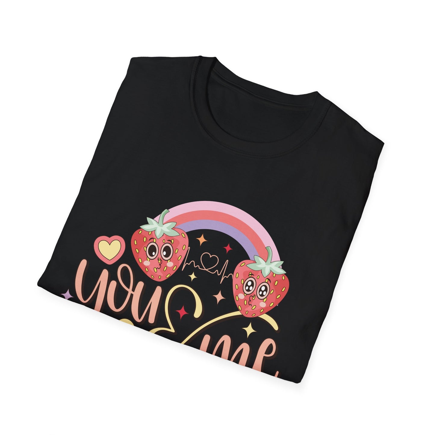Adorable You & Me Strawberry Couple T-Shirt - Sweet Kawaii Love Design, Perfect Romantic Valentine's Day Gift