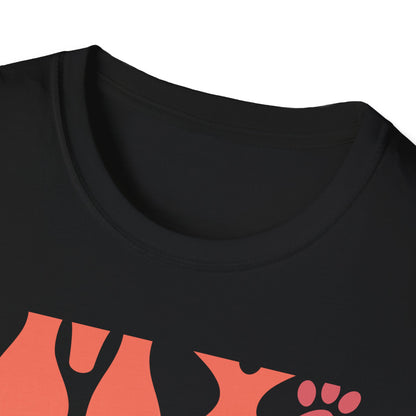 My Valentine Has Paws T-Shirt | Groovy Retro Pet Lover Tee | Adorable Dog Mom Cat Owner Gift