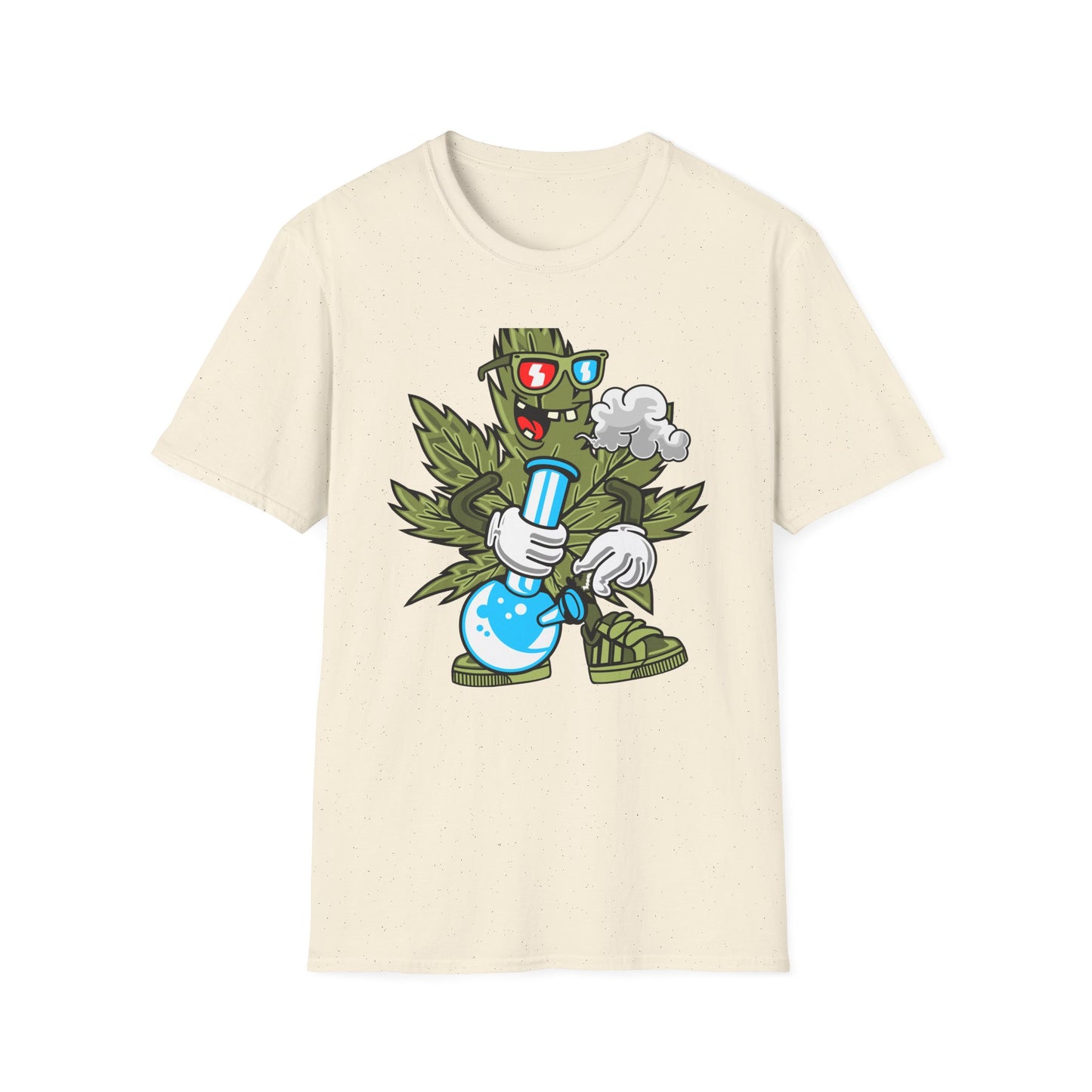 Epic 420 Stoner Leaf T-Shirt - Funny Cartoon Weed Character Bong Tee - Rad Cannabis Culture Gift for Men & Women