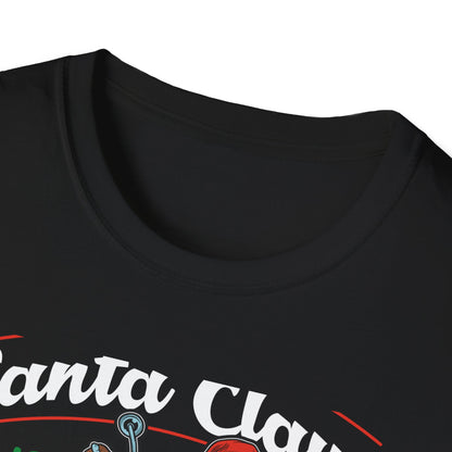 Epic Santa Biker T-Shirt - Cool Christmas Motorcycle Tee | Funny Holiday Rider Apparel Gift for Men & Women | 'Santa Is Coming To Town'