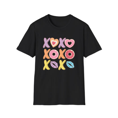 Sweet XOXO Kisses & Donuts T-Shirt | Adorable Retro Valentine's Love Tee Gift