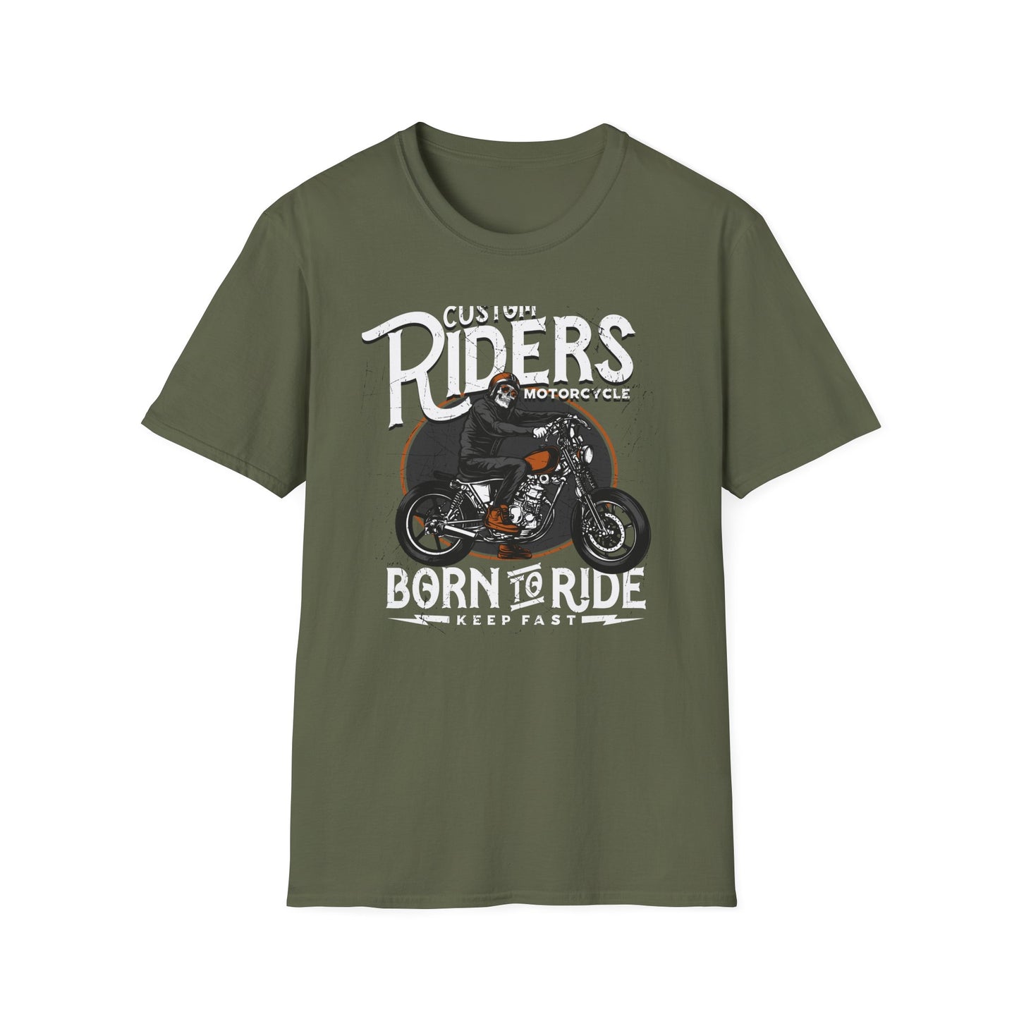 Epic Custom Riders T-Shirt - Skull Biker Motorcycle Tee - Vintage Distressed Grunge Apparel for Men & Women