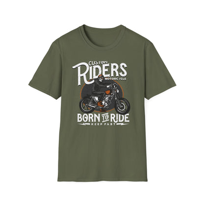 Epic Custom Riders T-Shirt - Skull Biker Motorcycle Tee - Vintage Distressed Grunge Apparel for Men & Women