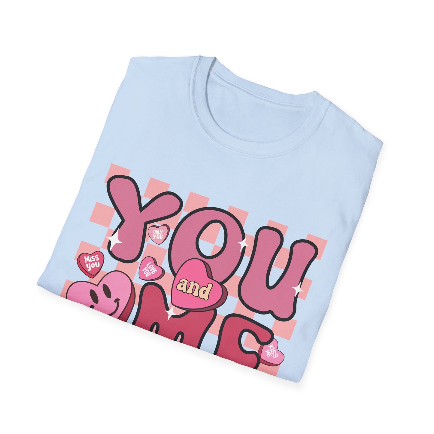 Sweet Retro YOU and ME T-Shirt - Groovy Valentine's Day Candy Heart Love Couple Tee