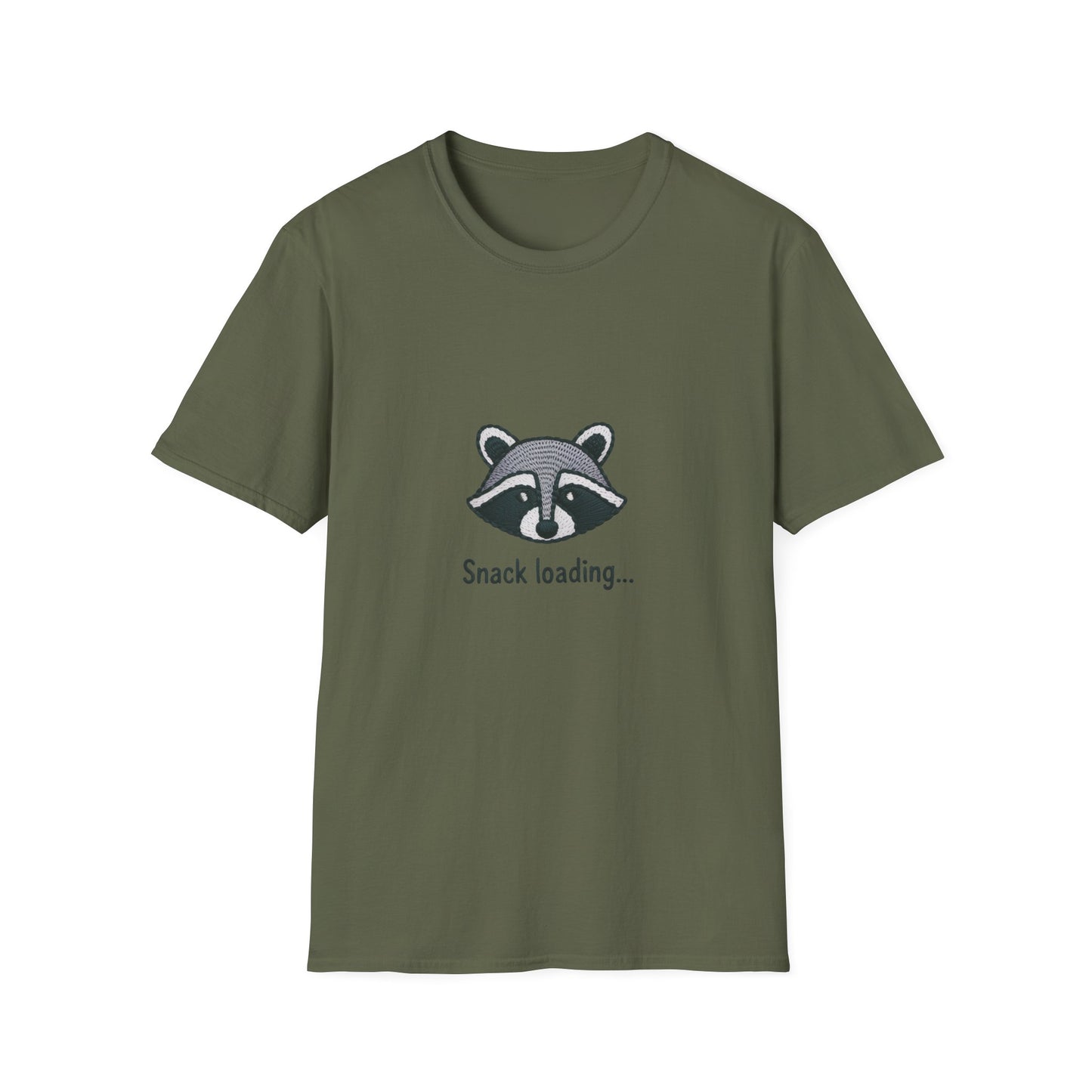 Adorable 'Snack Loading' Raccoon T-Shirt | Funny Animal Foodie Tee | Unique Gift for Raccoon Lovers & Snack Enthusiasts