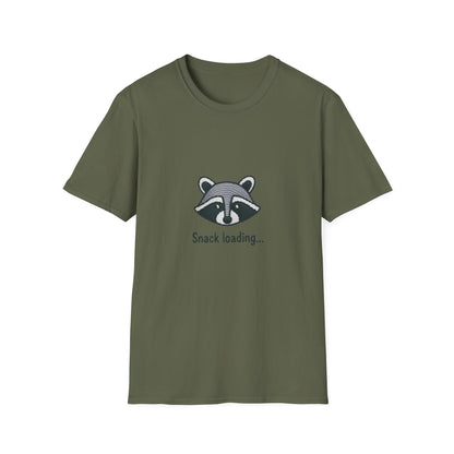 Adorable 'Snack Loading' Raccoon T-Shirt | Funny Animal Foodie Tee | Unique Gift for Raccoon Lovers & Snack Enthusiasts