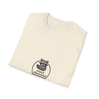 Snack Obsessed Raccoon T-Shirt | Cute Foodie Animal Lover Tee | Funny & Adorable Graphic Design | Perfect Gift