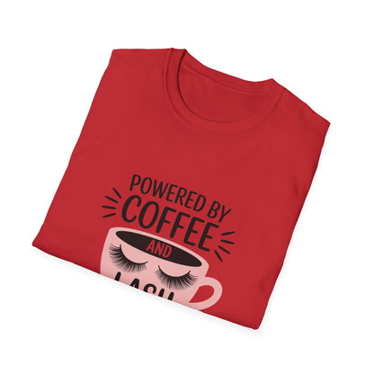 Ultimate Powered By Coffee & Lash Extensions T-Shirt | Trendy Beauty Lover & Lash Tech Gift Tee