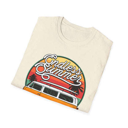Iconic Endless Summer VW Bus T-Shirt | Vintage Surf Van & Sunset Palm Trees Tee | Perfect Beach Trip Gift