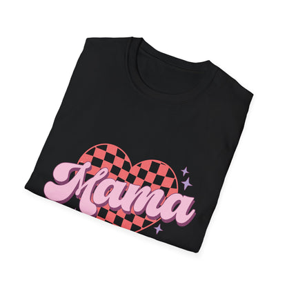 Groovy Mama T-Shirt - Retro Checkerboard Heart Design for Chic Moms | Trendy Mother's Day Gift Tee