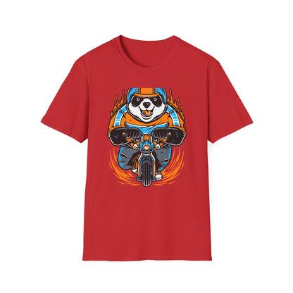 Epic Panda Biker T-Shirt! Cool Motorcycle Riding Animal Graphic Tee. Vibrant, Unique & Fun for Riders & Panda Lovers. Must-Have!