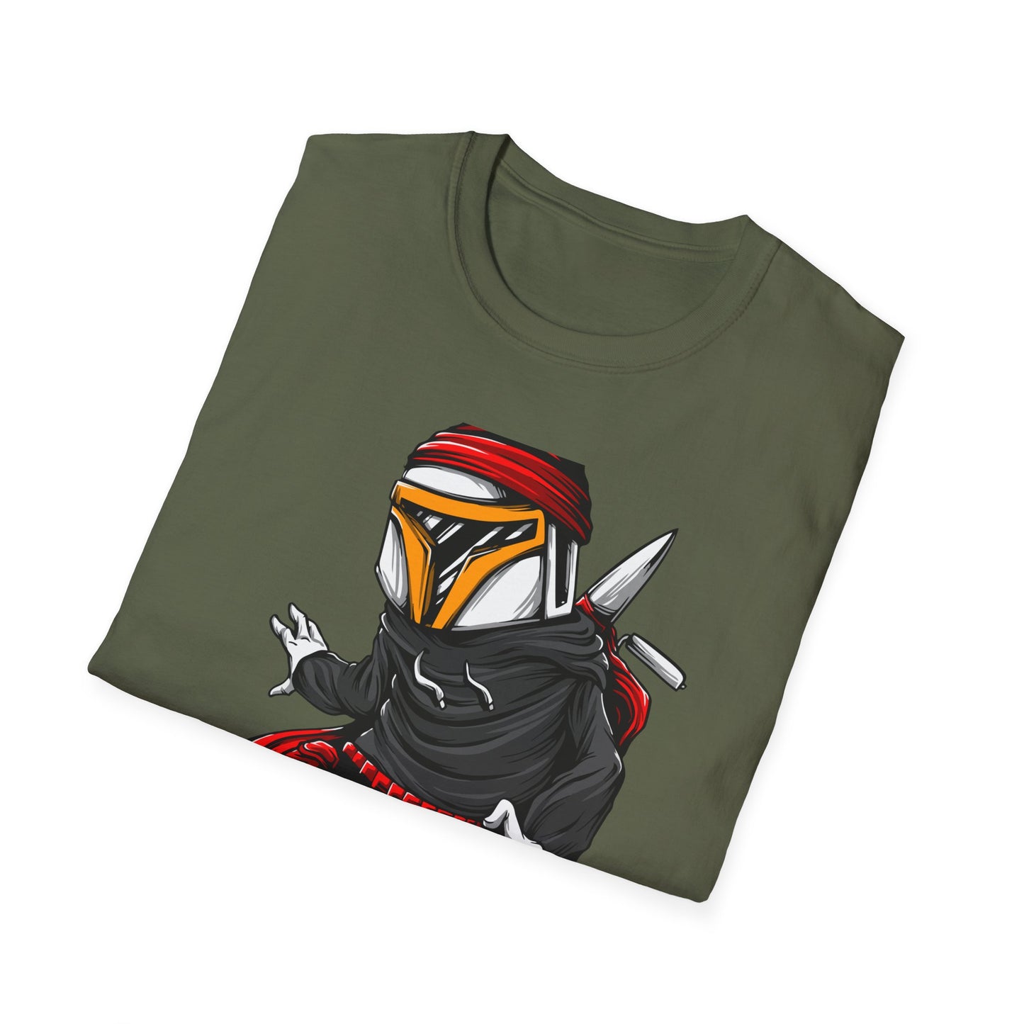 Epic Urban Mandalorian Graffiti Artist T-Shirt | Unique Sci-Fi Street Art Tee | Cool Bounty Hunter Fan Gift