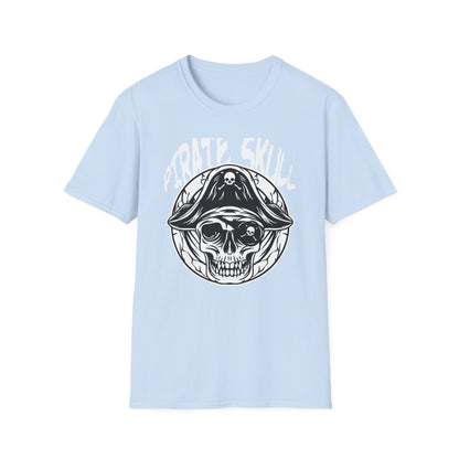 Epic Pirate Skull T-Shirt - Bold Eye Patch & Captain's Hat Design - Unique Skeleton Tee for Adventurers & Halloween