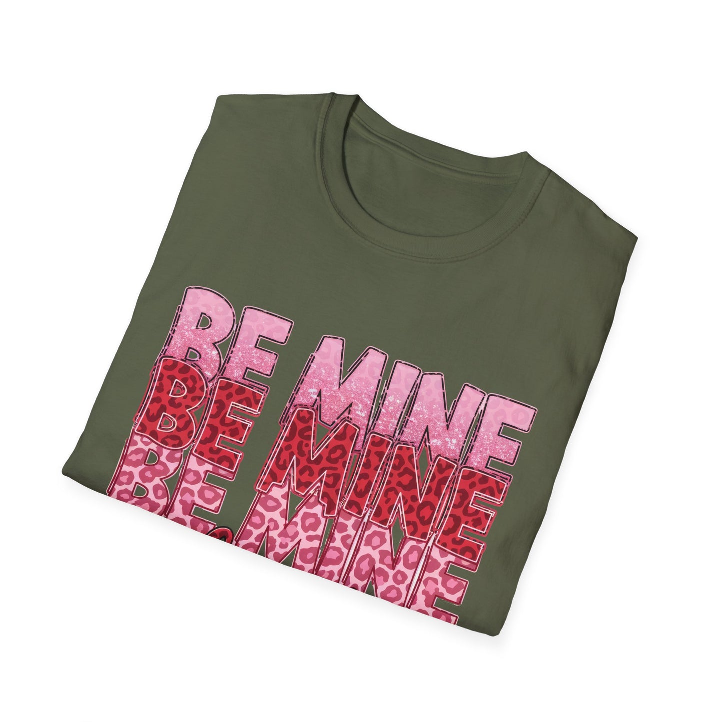 Adorable Be Mine Valentine T-Shirt | Trendy Pink & Red Leopard Print Tee for Her | Sweet V-Day Gift