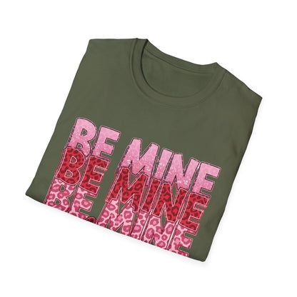 Adorable Be Mine Valentine T-Shirt | Trendy Pink & Red Leopard Print Tee for Her | Sweet V-Day Gift