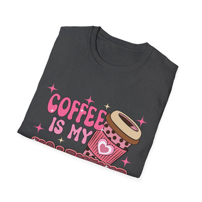 Coffee Is My Valentine T-Shirt - Cozy Retro Coffee Lover Tee | Cute Valentine's Day & Galentine's Gift for Her | Aesthetic Design