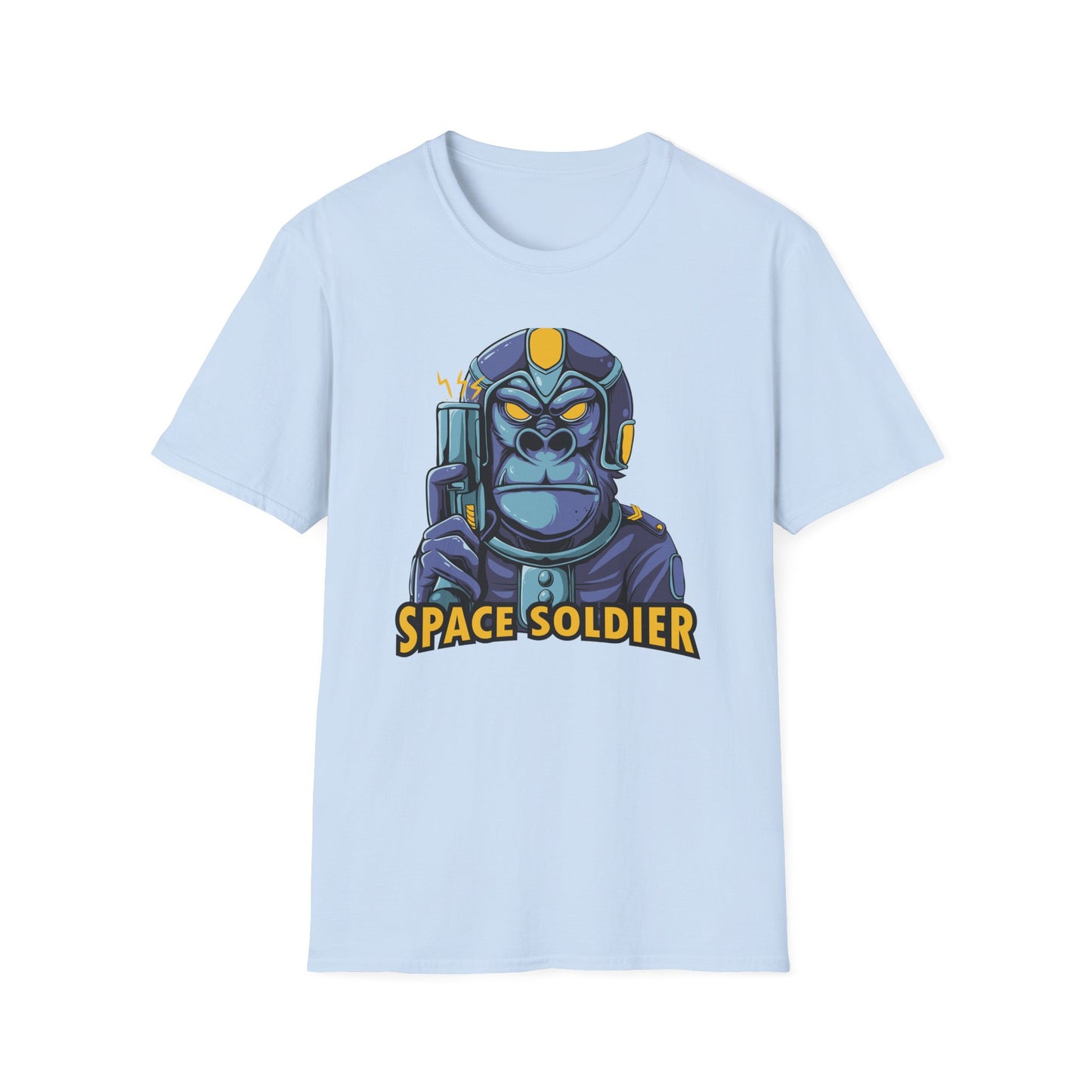 Epic Space Soldier Gorilla T-Shirt: Fierce Sci-Fi Ape Blaster Tee - Galactic Warrior Graphic for Gamers & Sci-Fi Fans