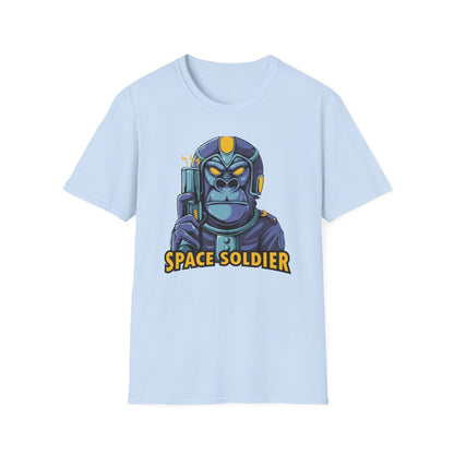 Epic Space Soldier Gorilla T-Shirt: Fierce Sci-Fi Ape Blaster Tee - Galactic Warrior Graphic for Gamers & Sci-Fi Fans