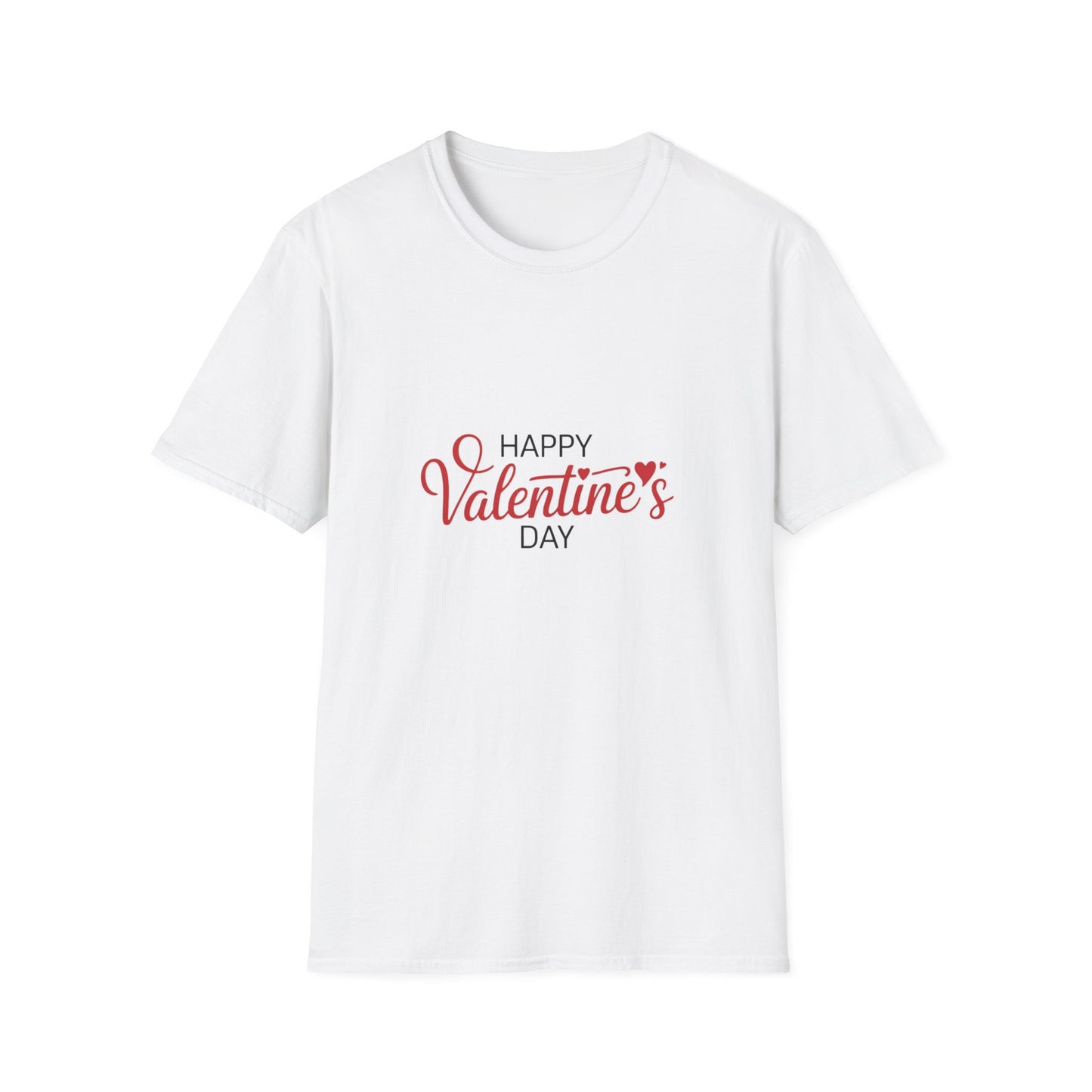 Romantic Happy Valentine's Day T-Shirt | Script Love Hearts Tee for Couples & Sweethearts | Perfect V-Day Gift