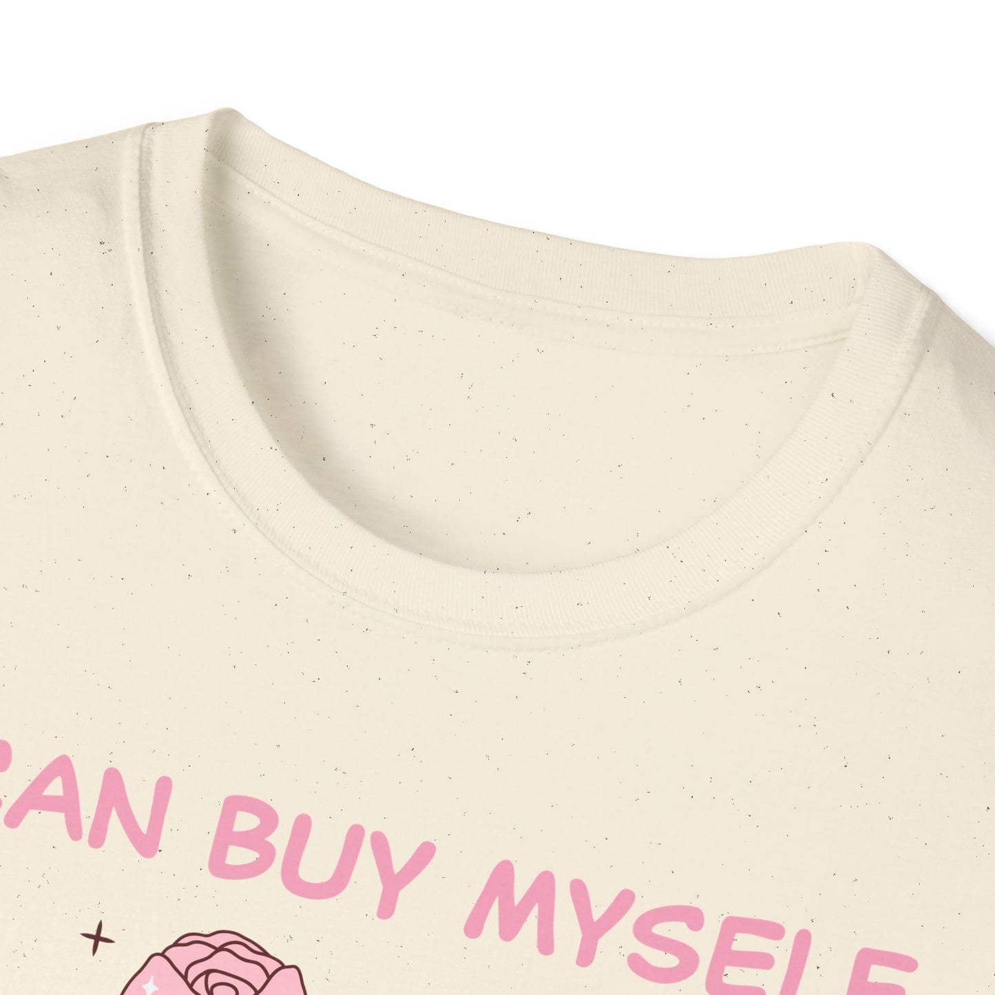 Empowering "I Can Buy Myself Flowers" T-Shirt - Chic Pink Rose Floral Self-Love Tee for Women