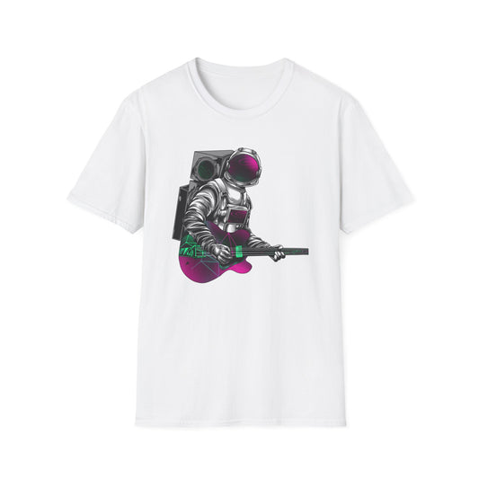 Cosmic Guitarist Astronaut T-Shirt | Electrifying Space Rocker Tee | Vibrant Sci-Fi Music Fan Gift
