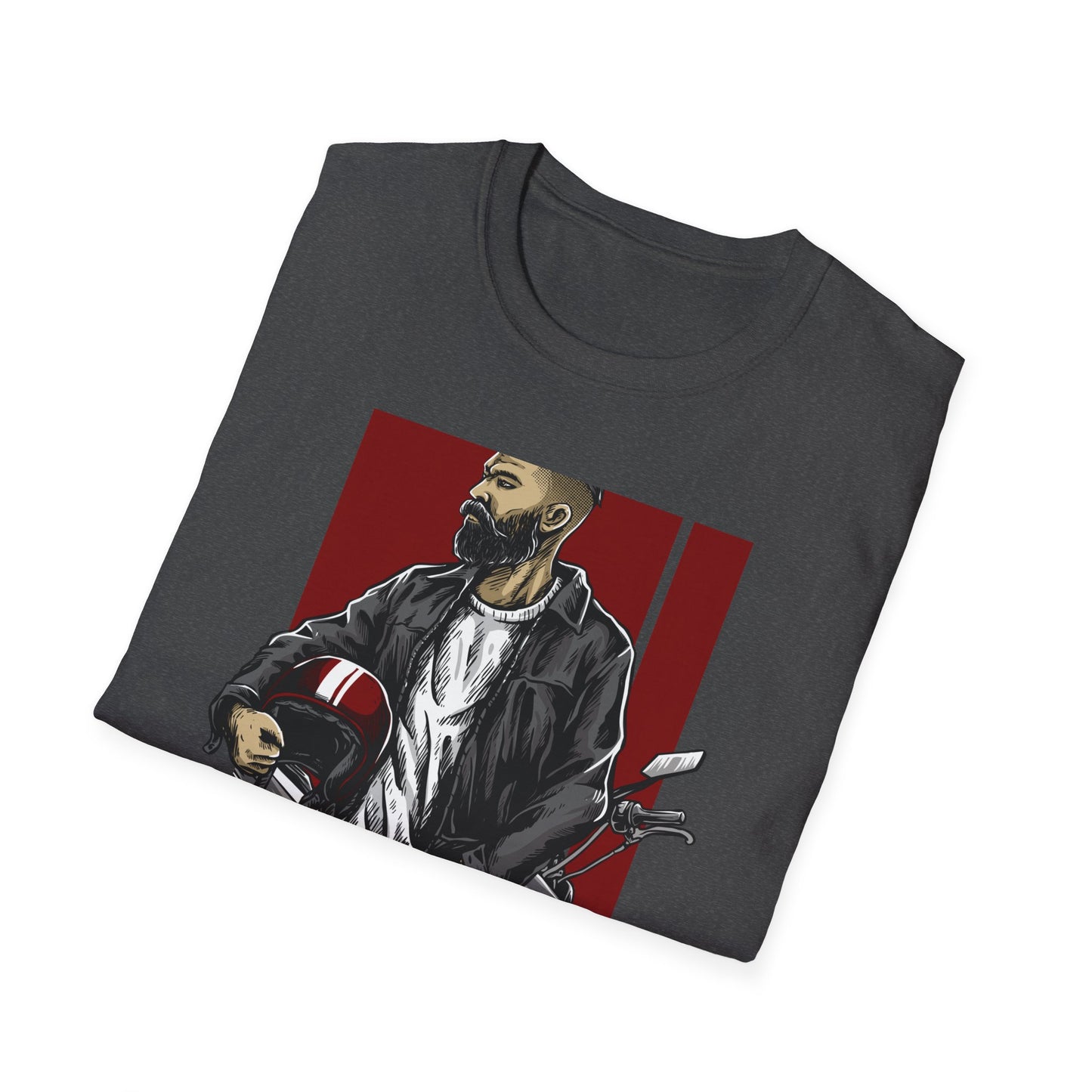 Epic Bearded Biker T-Shirt for Men | Stylish Motorcycle Rider Tee | Cafe Racer Lifestyle | Ultimate Freedom Ride Apparel Gift