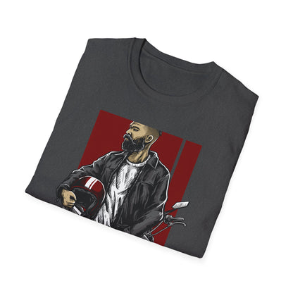 Epic Bearded Biker T-Shirt for Men | Stylish Motorcycle Rider Tee | Cafe Racer Lifestyle | Ultimate Freedom Ride Apparel Gift