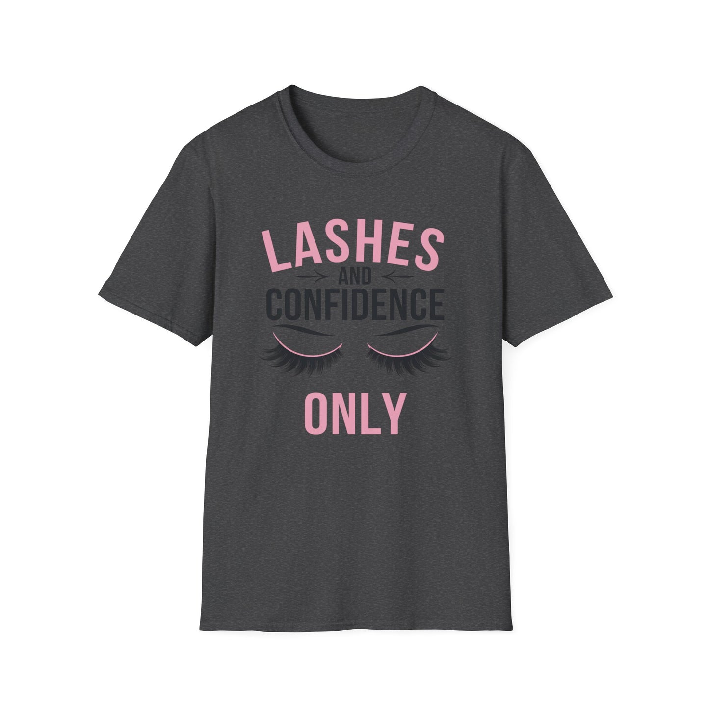 Empowering Lashes & Confidence Only T-Shirt | Chic Beauty Lover Tee Gift for Lash Techs & Women