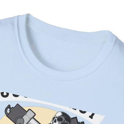 Bold Skull Scooterist T-Shirt | Vintage Biker Rider Tee for Men | Authentic Retro Old School Scooter & Crossbones Design