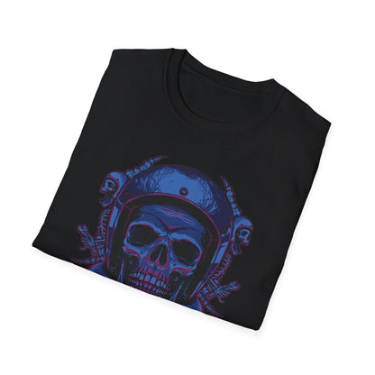 Epic Biker Skull T-Shirt | Mechanic Engine Design | Vintage Motorcycle Hot Rod Graphic Tee | Rebel Rider Gift