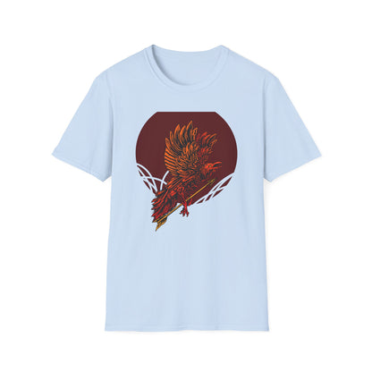 Fierce Mythical Raven Phoenix Warrior T-Shirt - Striking Tribal Art Statement Tee