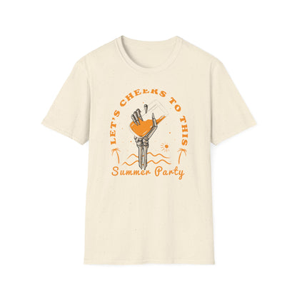 Awesome Skeleton Hand Cocktail T-Shirt - 'Cheers to This Summer Party' Beach & Vacation Tee