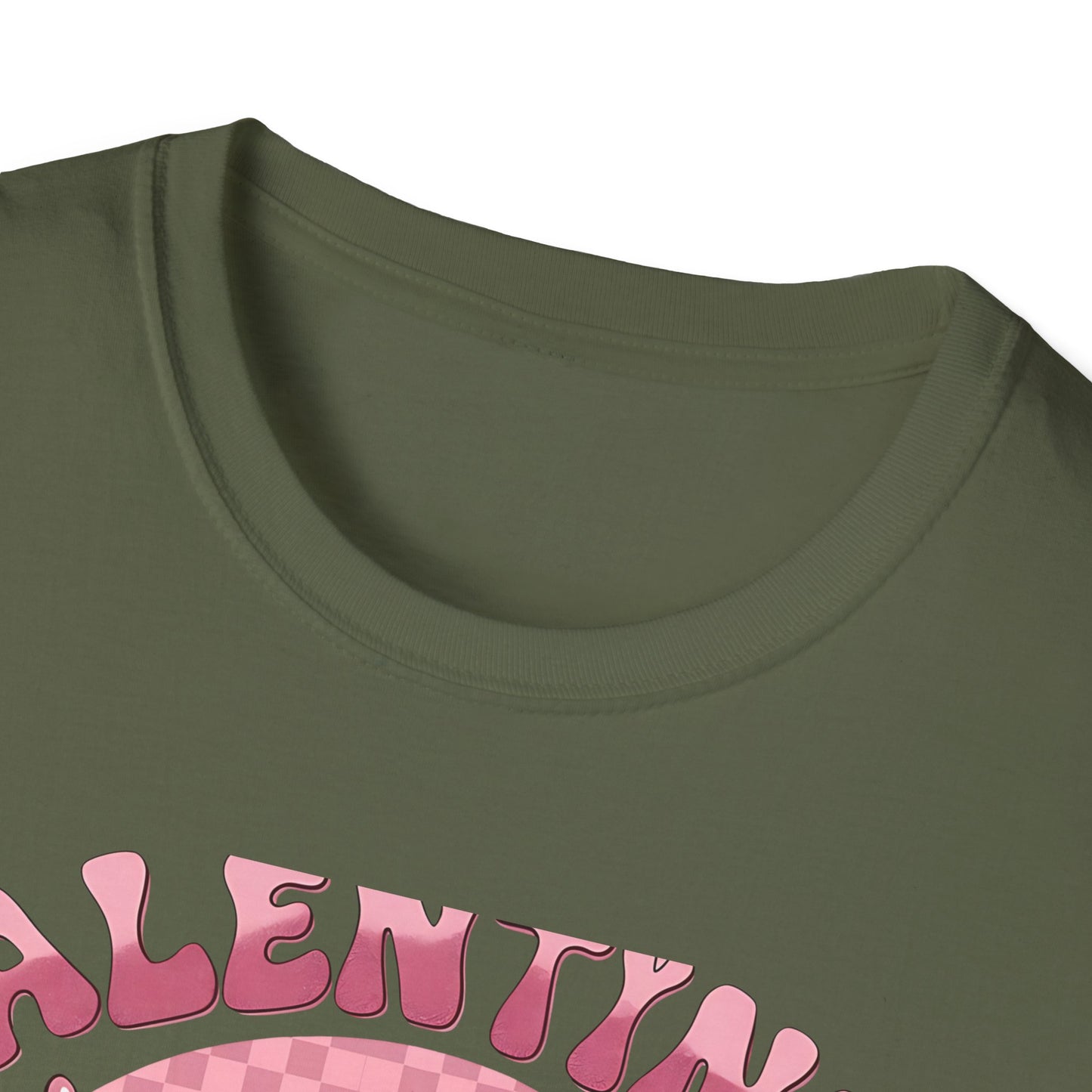 Sparkly Heart Eyes Smiley Valentines Vibes T-Shirt | Trendy Groovy Pink Love Tee for Her