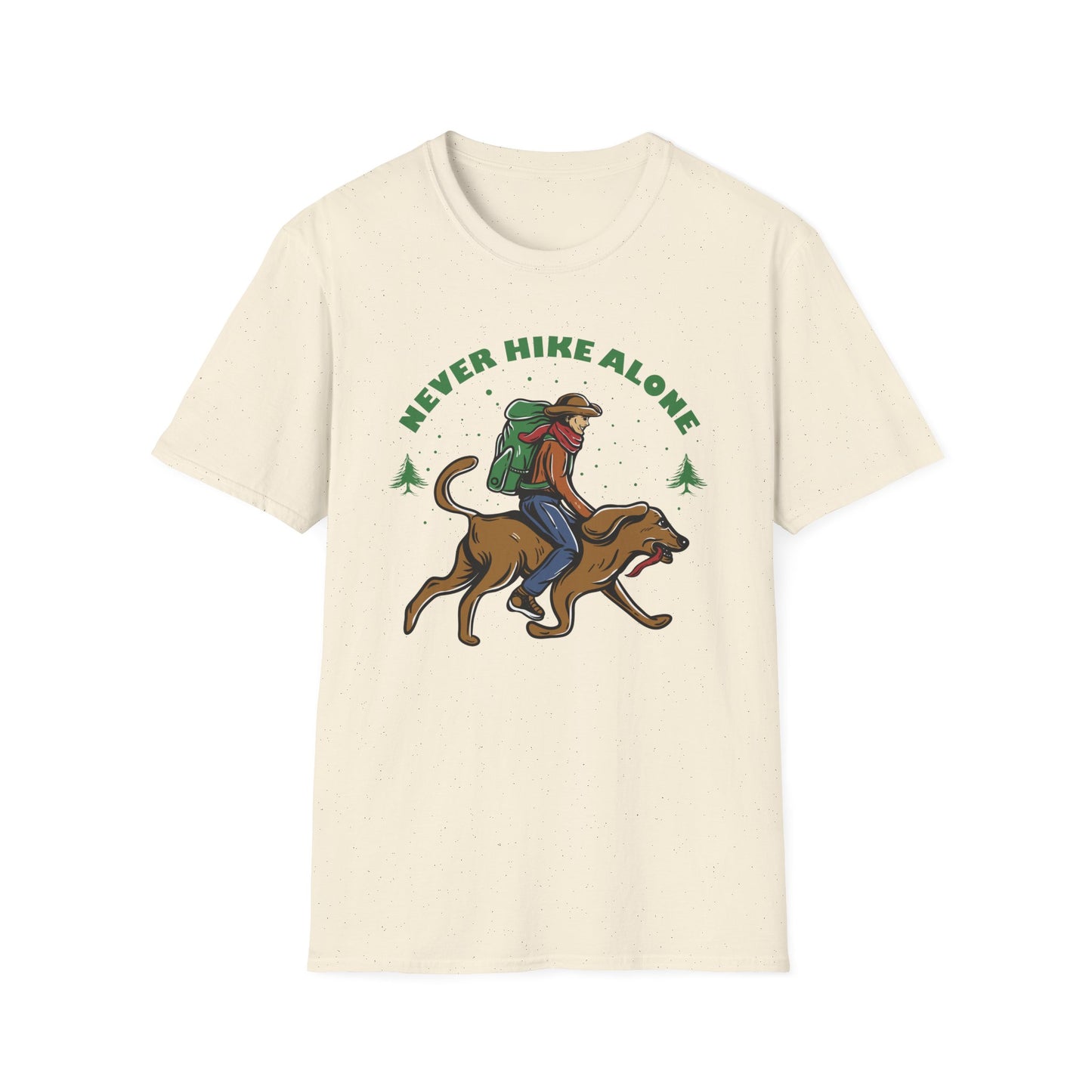 Never Hike Alone T-Shirt | Epic Hiker & Dog Lover Tee for Outdoor Adventures | Companion Goal Shirt Gift