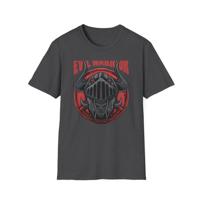 Epic Evil Warrior Horned Helmet T-Shirt | Menacing Dark Fantasy Skull Tee | Gamer Goth Apparel