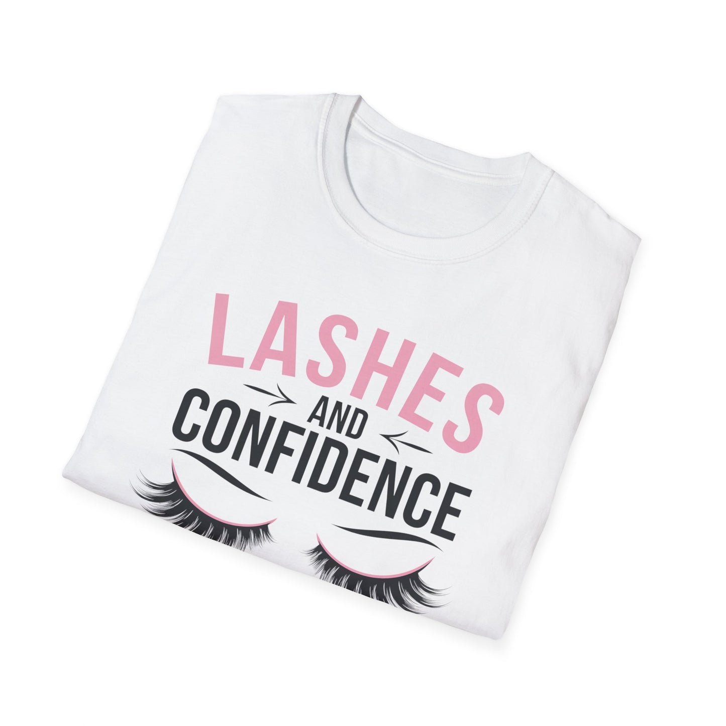 Empowering Lashes & Confidence Only T-Shirt | Chic Beauty Lover Tee Gift for Lash Techs & Women