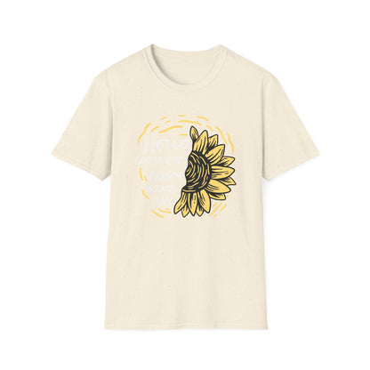 Radiant Half Sunflower T-Shirt | Unique Hand-Drawn Floral Tee for Sunny Vibes & Nature Lovers
