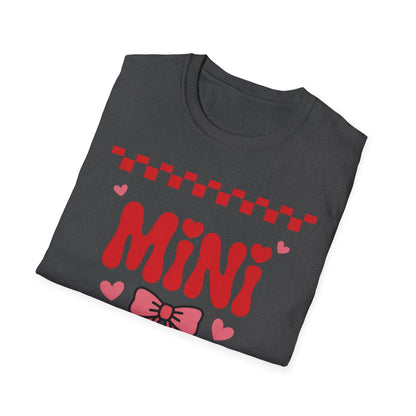 Adorable "MINI" Hearts & Bow T-Shirt | Trendy Checkered Design for Cute Girls & Sweethearts | Perfect Gift Tee