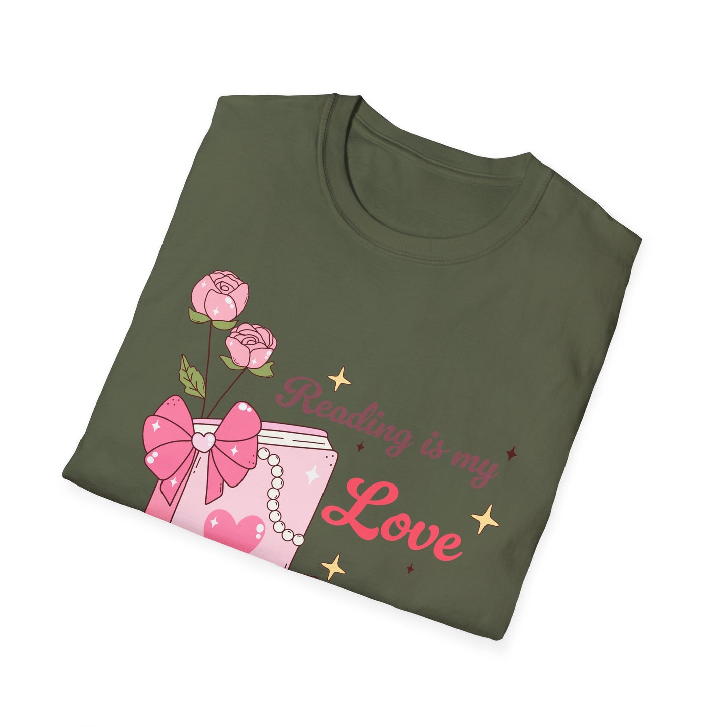 Enchanting "Reading is my Love" T-Shirt for Bookworms | Cute Pink Book & Roses Tee | Ultimate Gift for Avid Readers