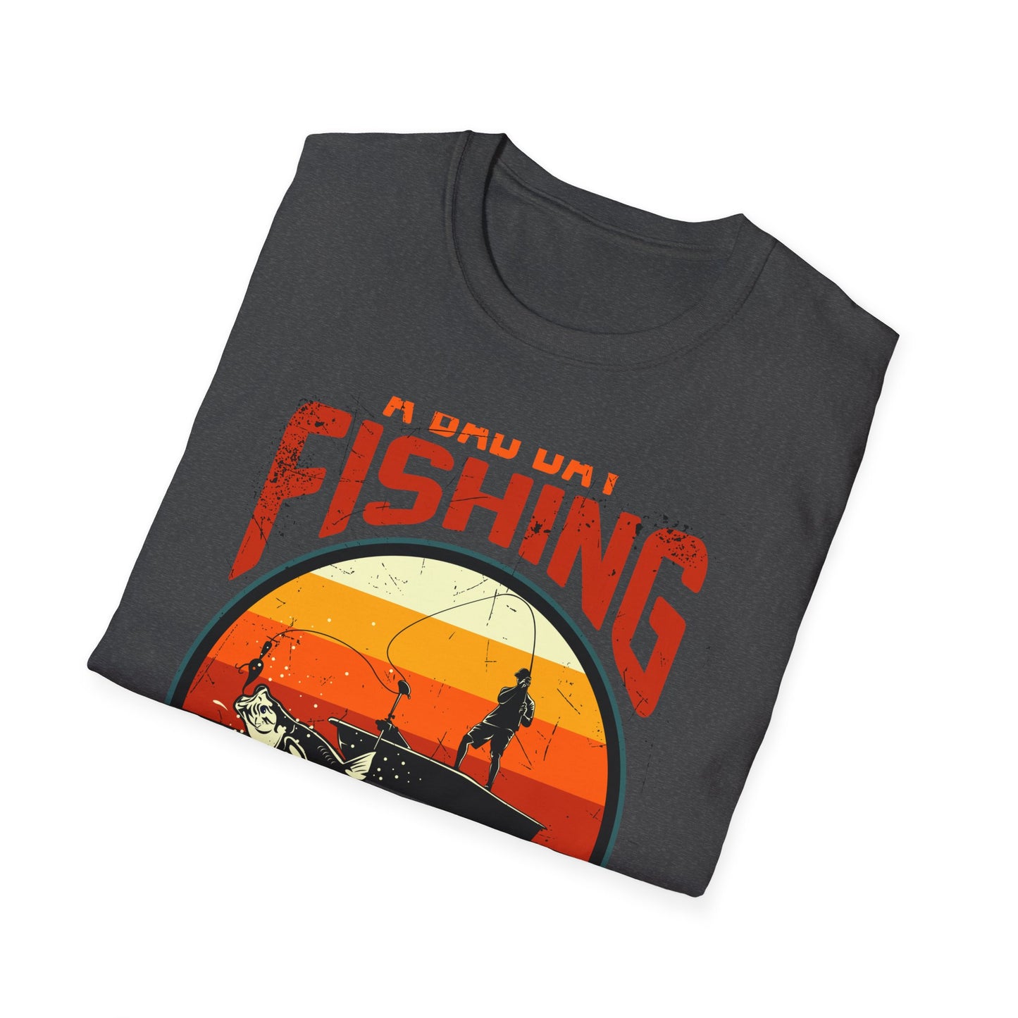 Hilarious "Bad Day Fishing" T-Shirt - Epic Angler Gift for Men & Women | Retro Sunset Bass Fishing Tee