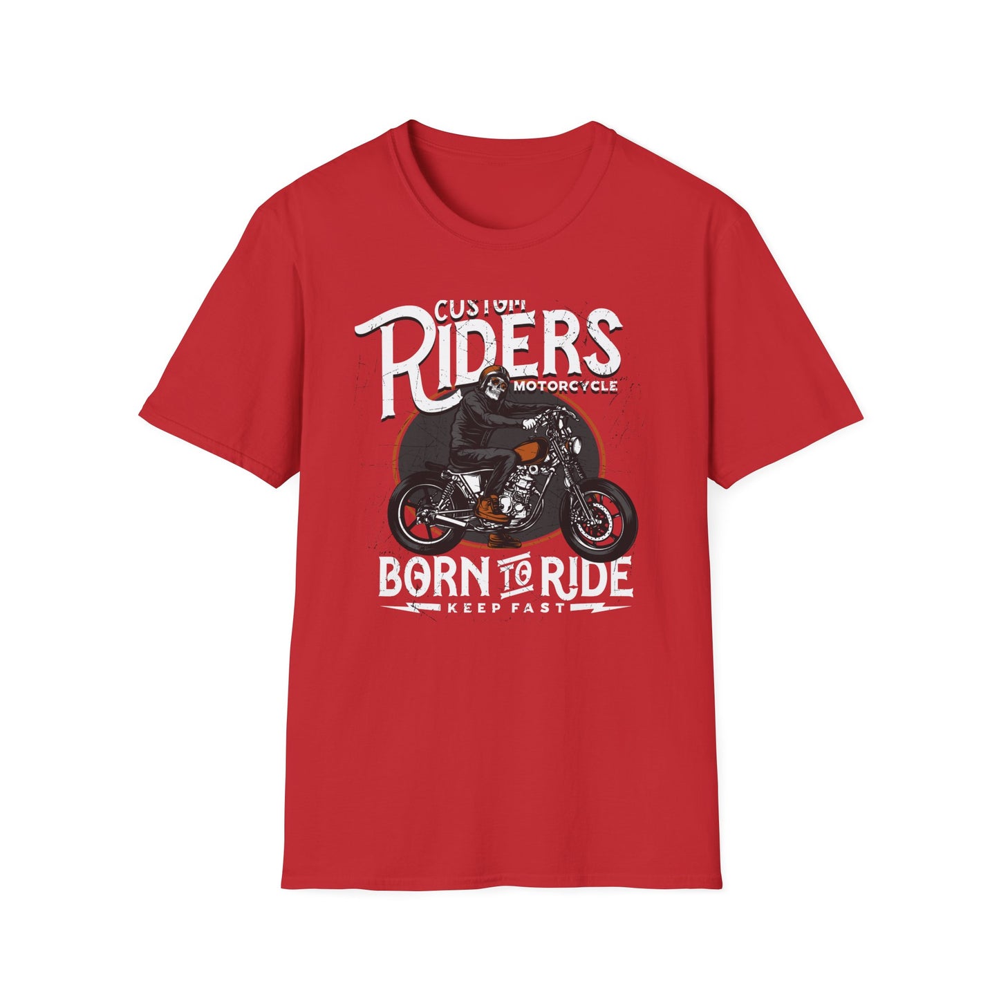 Epic Custom Riders T-Shirt - Skull Biker Motorcycle Tee - Vintage Distressed Grunge Apparel for Men & Women