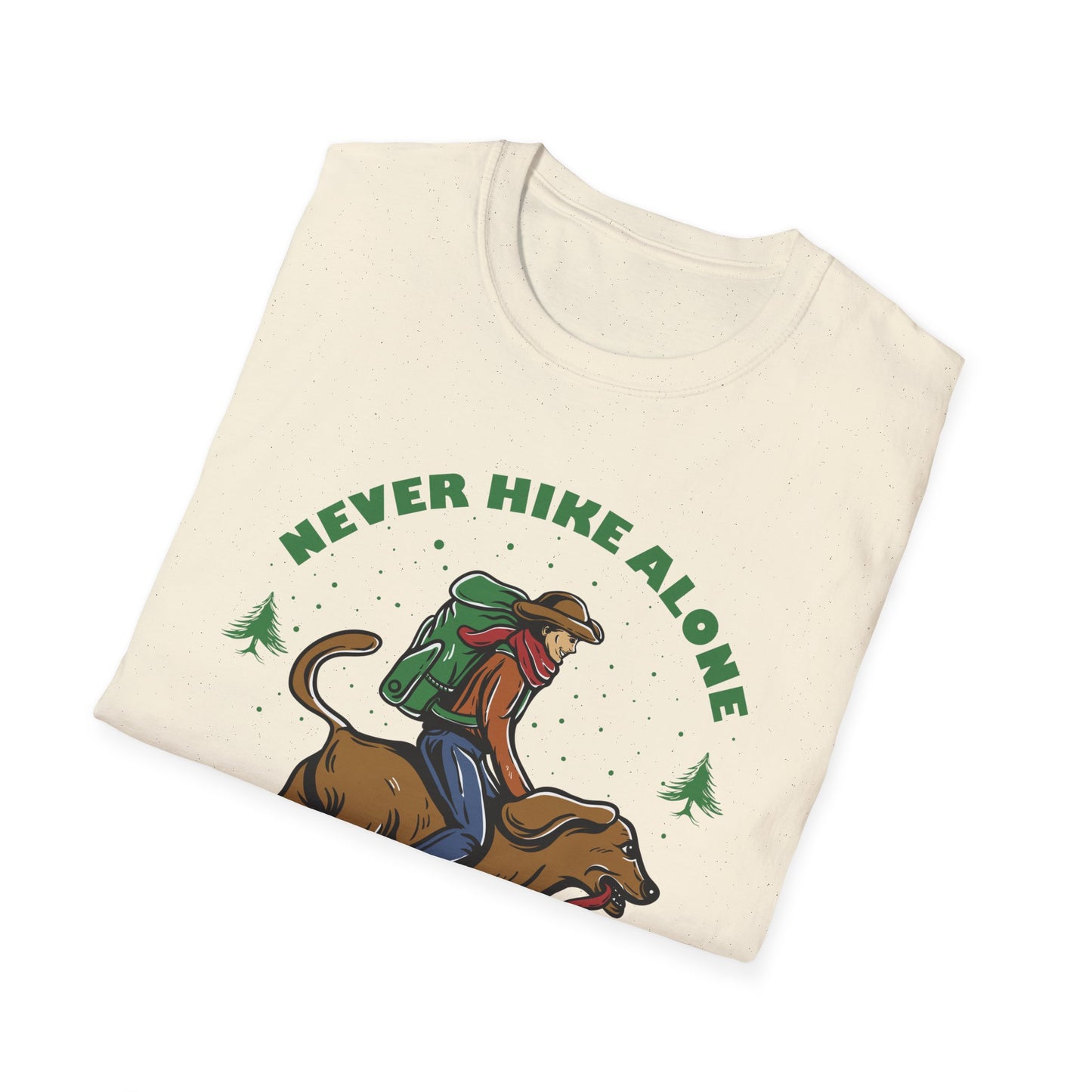Never Hike Alone T-Shirt | Epic Hiker & Dog Lover Tee for Outdoor Adventures | Companion Goal Shirt Gift
