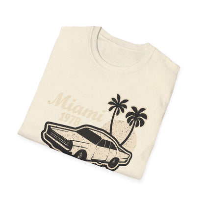 Vintage Miami 1978 Classic Car T-Shirt | Retro Florida Sunset Palm Trees Tee | Iconic 70s Vacation Style