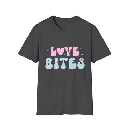 Trendy Love Bites T-Shirt | Groovy Retro Y2K Pink Blue Hearts & Stars Valentine's Day Tee | Adorable Aesthetic Top