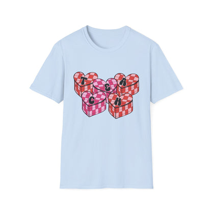 Heartfelt TEACH Hearts T-Shirt | Groovy Valentine's Gift for Educators | Trendy Teacher Appreciation Tee
